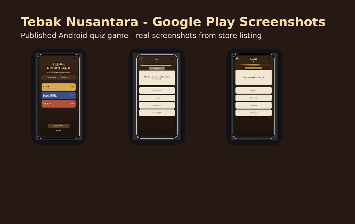 Tebak Nusantara screenshots