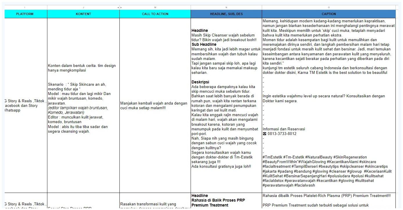 TM Estetik content flow