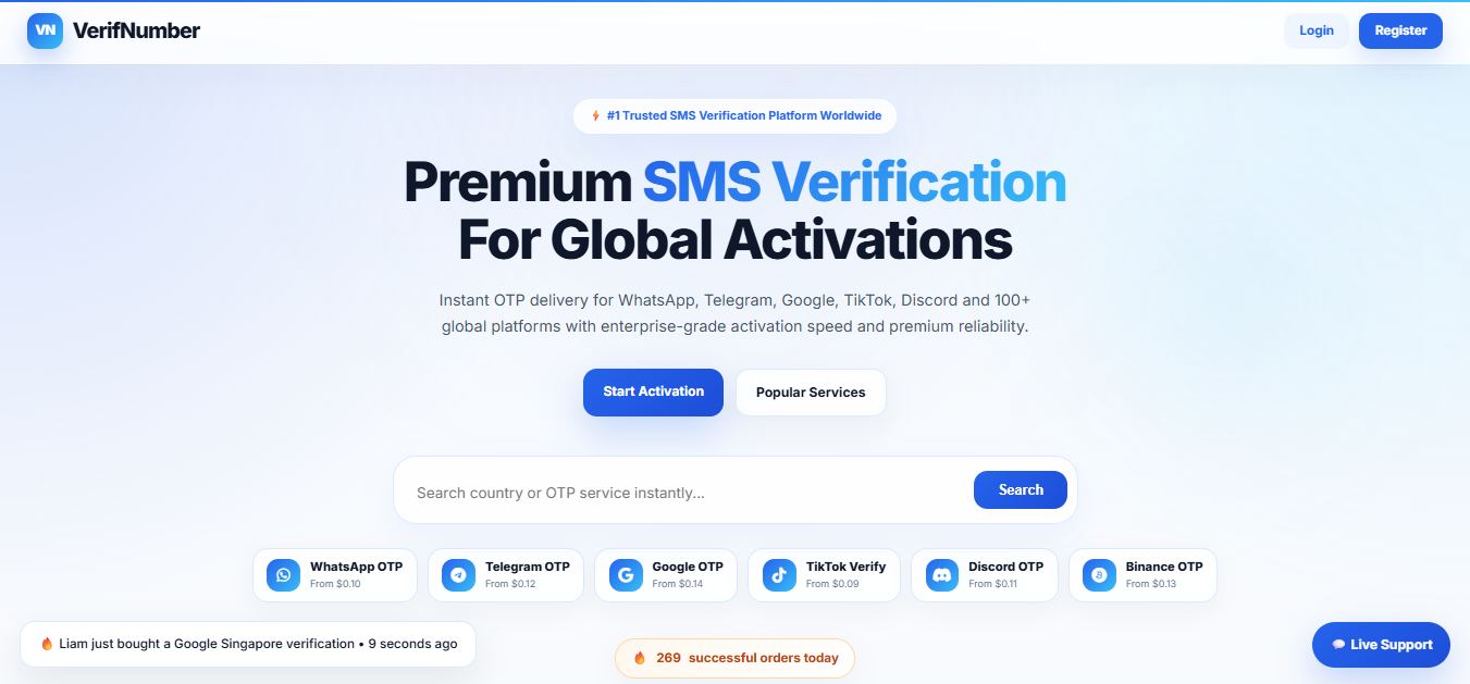 VerifNumber homepage